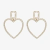 Mixit Womens Heart Hypoallergenic Drop Earrings In Gold