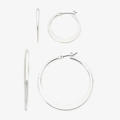 Mixit Womens Hypoallergenic 2 Pair Earring Set In Silver