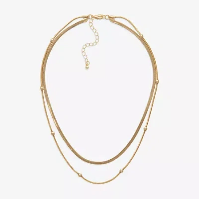 Mixit Womens Hypoallergenic 2-pc. Necklace Set In Gold