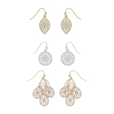 Mixit Womens Hypoallergenic 3 Pair Earring Set In Multi