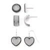 Mixit Womens Hypoallergenic 3 Pair Earring Set In Metallic