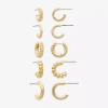 Mixit Womens Hypoallergenic 5 Pair Earring Set In Gold