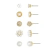 Mixit Womens Hypoallergenic 5 Pair Earring Set In Gold