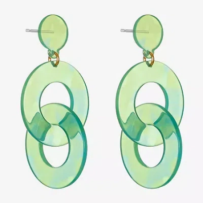 Mixit Womens Hypoallergenic Drop Earrings In Green