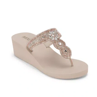 Mixit Womens Medallion Wedge Sandals In Nude