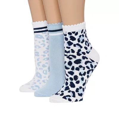 Mixit Womens Multi-pack Quarter Ankle Socks In White