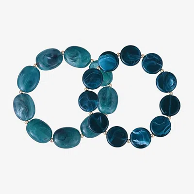 Mixit Womens Oval Beaded Bracelet In Yellow