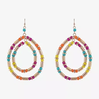 Mixit Womens Oval Drop Earrings In Pattern