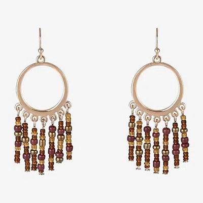 Mixit Womens Oval Drop Earrings In Yellow