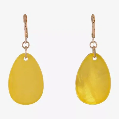 Mixit Womens Pear Drop Earrings In Yellow