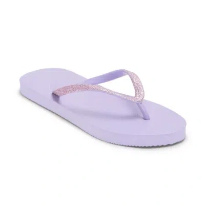 Mixit Womens Print Flip-flops In Purple