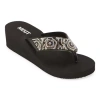 Mixit Womens Rose Wedge Sandals In Black