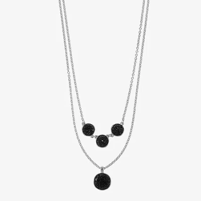 Mixit Womens Round 17 Inch Pendant Necklace In Multi