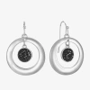 Mixit Womens Round Drop Earrings In Silver