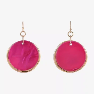 Mixit Womens Round Drop Earrings In Burgundy