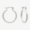 Mixit Womens Stainless Steel 24mm Hypoallergenic Hoop Earrings In Silver