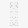 Mixit Womens Stainless Steel Hypoallergenic 5 Pair Earring Set In Gray