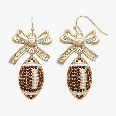Mixit Womens White Glass Drop Earrings In Yellow
