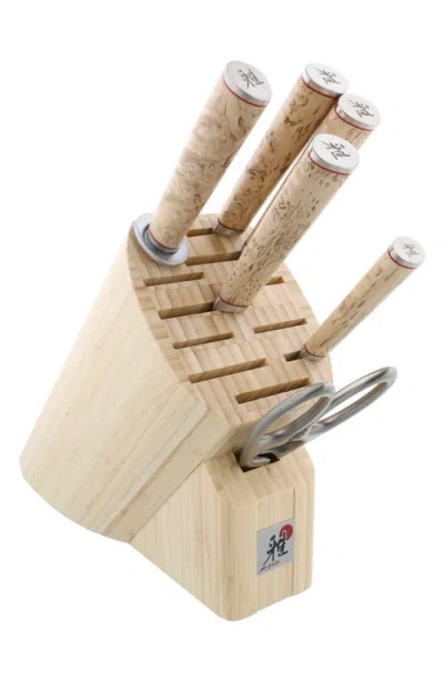 MIYABI MIYABI BIRCHWOOD 7-PIECE KNIFE BLOCK SET