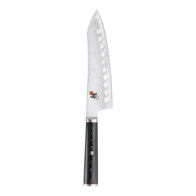 Miyabi Kaizen 7-inch Hollow Edge Rocking Santoku Knife In Black Matte