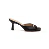 MIYANA BERLIN WOMEN'S LEVA MULES IN BLACK WITH RHINESTONES