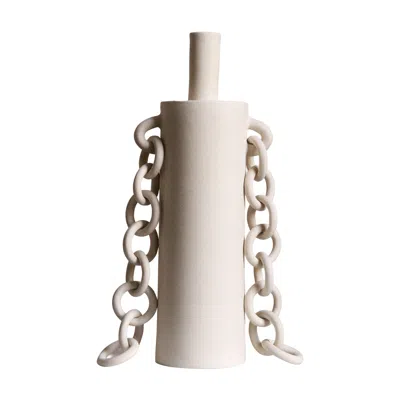 Pre-owned Miyelle Contemporary Ceramic Chains Sculpture, Handmade, “ooooo Ii” By  In Sand