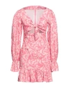 Miyette Woman Mini Dress Pink Size M Cotton, Elastane In Pink