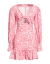Miyette Woman Mini Dress Pink Size M Cotton, Elastane In Pink