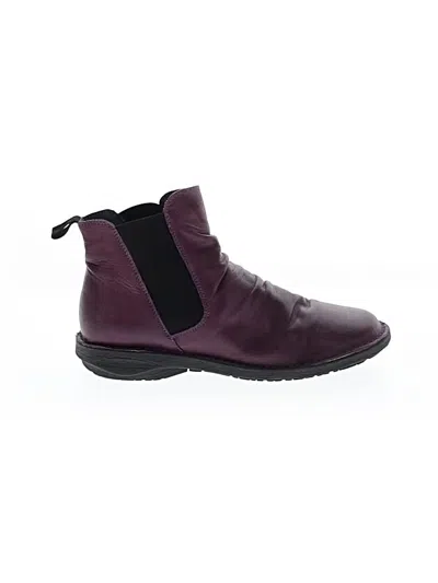 Pre-owned Miz Mooz Ankle Boots In Burgundy
