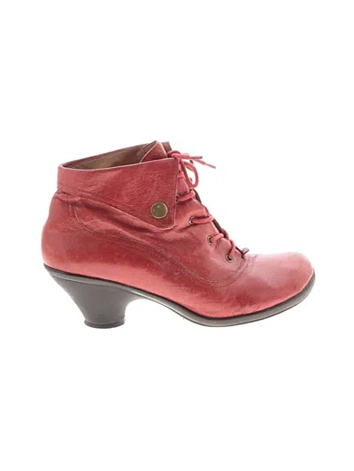 Pre-owned Miz Mooz Ankle Boots In Red