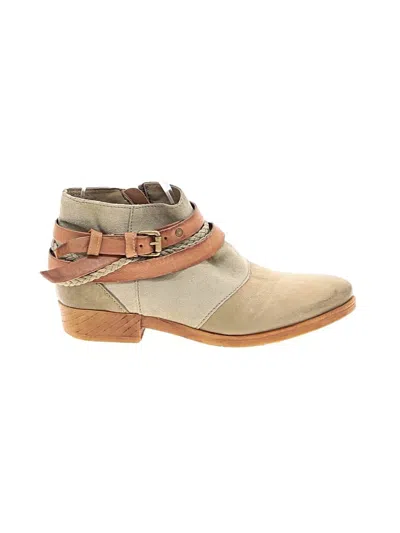 Pre-owned Miz Mooz Ankle Boots In Tan