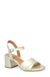 Miz Mooz Bela Block Heel Sandal In Gold
