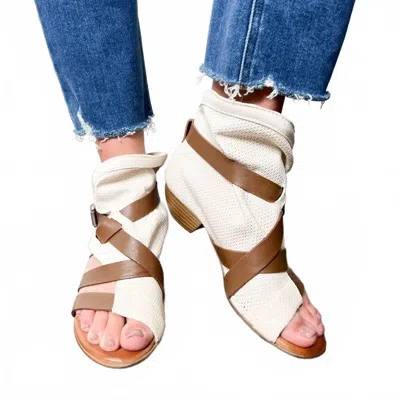 Miz Mooz Cassidy Leather Sandal In Linen In White