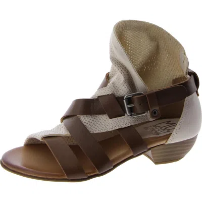 Miz Mooz Cassidy Womens Faux Leather Strappy Gladiator Sandals In White