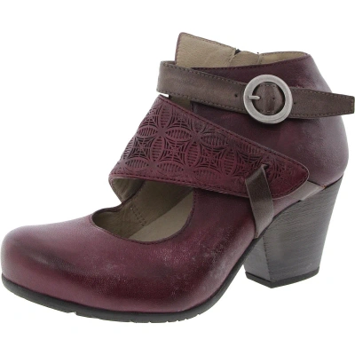 Miz Mooz Dale Womens Faux Leather Cut-out Ankle Boots In Beige