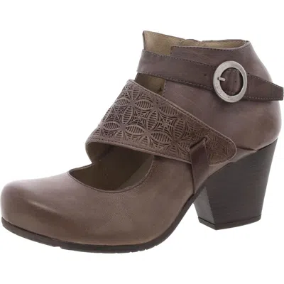 Miz Mooz Dale Womens Faux Leather Cut-out Ankle Boots In Grey