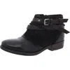 Miz Mooz Danita Womens Leather Belted Ankle Boots In Black
