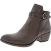 Miz Mooz Davis Womens Block Heel Leather Ankle Boots In Gold