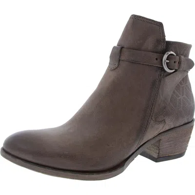 Miz Mooz Davis Womens Block Heel Leather Ankle Boots In Gold