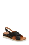 Miz Mooz Ella Leather Wedge Sandal In Black