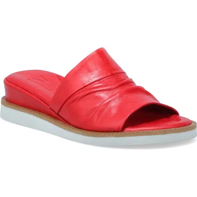 Miz Mooz Erin Platform Wedge Slide Sandal In Red