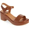 Miz Mooz Gillie Block Heel Platform Sandal In Brandy