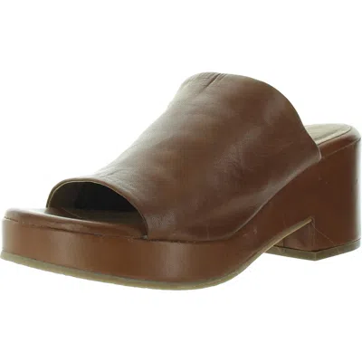 Miz Mooz Gwen Womens Slip On Leather Block Heel In Brown