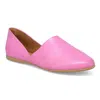 Miz Mooz Kimmy Flats Womens Fuchsia Leather Almond Toe Slip-on Rhs5345 In Pink
