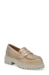 Miz Mooz Legend Platform Loafer In Beige Antique Burnish