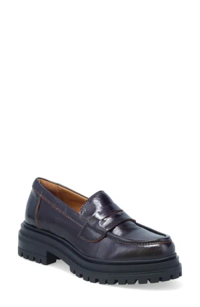 Miz Mooz Legend Platform Loafer In Bordeaux Patent