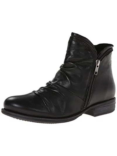 Miz Mooz Luna Womens Leather Ruched Ankle Boots In Black