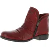 Miz Mooz Luna Womens Leather Ruched Ankle Boots In Multi