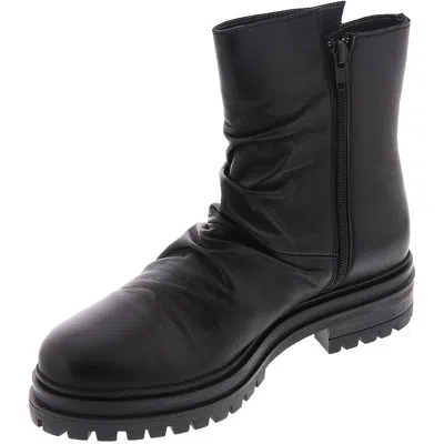 Miz Mooz Lunette Womens Leather Pull On Ankle Boots In Black