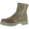Miz Mooz Lyle Womens Zipper Leather Ankle Boots In Beige